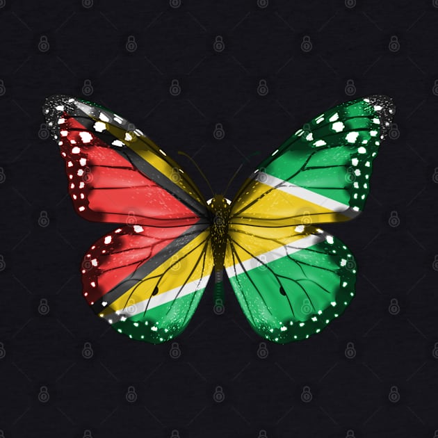 Guyanese Flag  Butterfly - Gift for Guyanese From Guyana by Country Flags